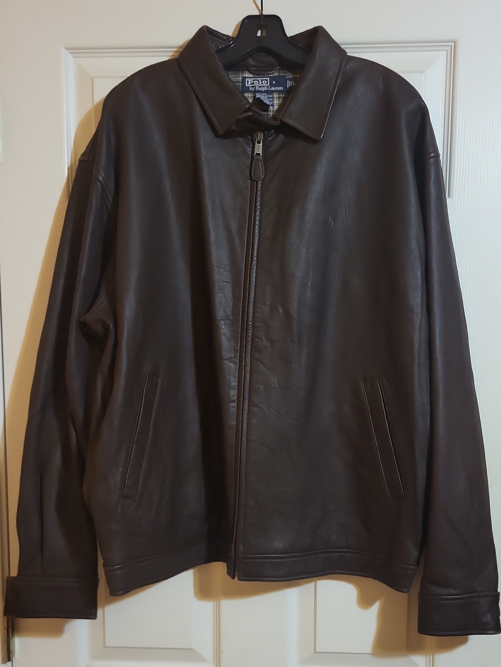 Polo by Ralph Lauren Dark Brown Leather Bomber Jacket